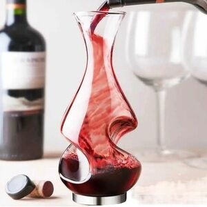 NEW Final Touch Conundrum Glass Aerator Decanter Elegant Steel